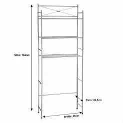 CARO-Möbel Toiletten Waschmaschinen Regal MARSA Mit 3 Ablagen In Chrom -Günstiges Tische Geschäft 94589 3