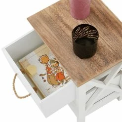 CARO-Möbel Nachttisch PERUGIA Mit 2 Schubladen In Weiß -Günstiges Tische Geschäft 94605 2 N