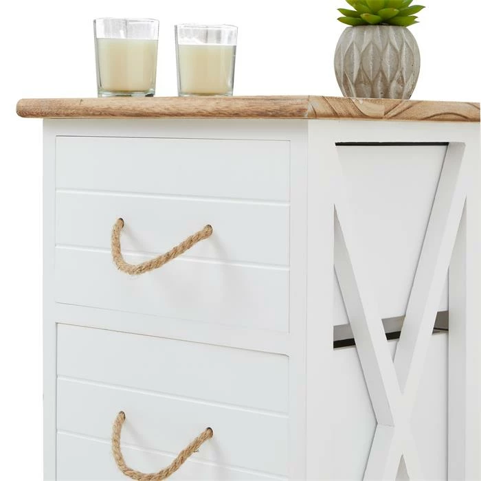 CARO-Möbel Nachttisch PERUGIA Mit 3 Schubladen In Weiß 4 CARO-Möbel Nachttisch PERUGIA Mit 3 Schubladen In Weiß – Bild 4