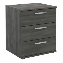 CARO-Möbel Nachttisch MARIELLA Esche Grau Mit 3 Schubladen