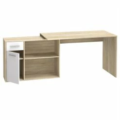 CARO-Möbel Eckschreibtisch LENA Mit Regal In Sonoma Eiche/weiß -Günstiges Tische Geschäft 94673 3