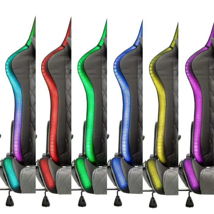 CARO-Möbel Gamingstuhl LEGEND In Grau, Mit LED Beleuchtung 3 CARO-Möbel Gamingstuhl LEGEND In Grau, Mit LED Beleuchtung – Bild 3