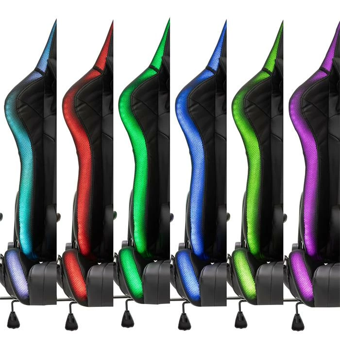 CARO-Möbel Gamingstuhl SKILLS Bezug Aus Lederimitat In Schwarz, Mit LED Beleuchtung 3 CARO-Möbel Gamingstuhl SKILLS Bezug Aus Lederimitat In Schwarz, Mit LED Beleuchtung – Bild 3