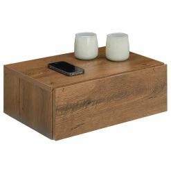 CARO-Möbel Hängende Nachtkommode ANNE Mit 1 Schublade, Eiche Dunkelbraun