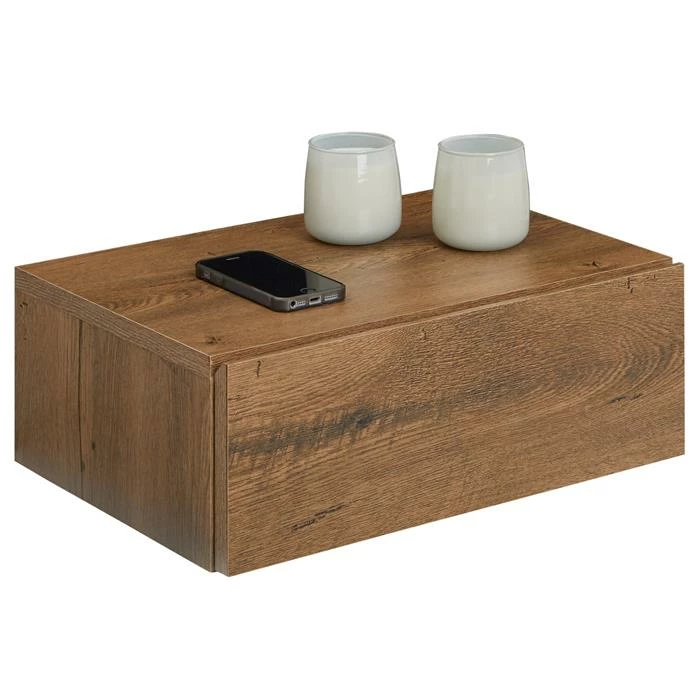 CARO-Möbel Hängende Nachtkommode ANNE Mit 1 Schublade, Eiche Dunkelbraun 1 CARO-Möbel Hängende Nachtkommode ANNE Mit 1 Schublade, Eiche Dunkelbraun