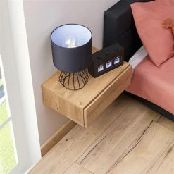 CARO-Möbel Hängende Nachtkommode ANNE Mit 1 Schublade, Eiche Dunkelbraun 9 CARO-Möbel Hängende Nachtkommode ANNE Mit 1 Schublade, Eiche Dunkelbraun -Günstiges Tische Geschäft 94813 AC3