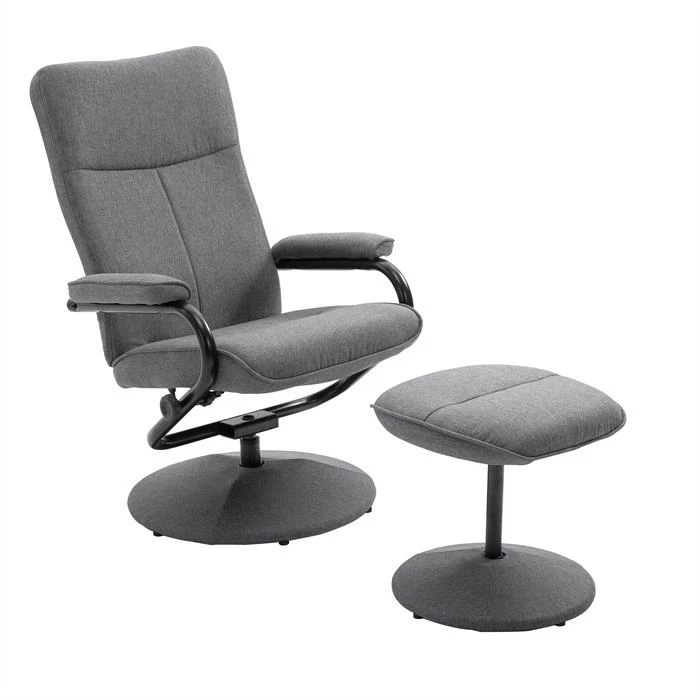 CARO-Möbel Relaxsessel DAKOTA Mit Hocker Und Stoffbezug In Grau 1 CARO-Möbel Relaxsessel DAKOTA Mit Hocker Und Stoffbezug In Grau