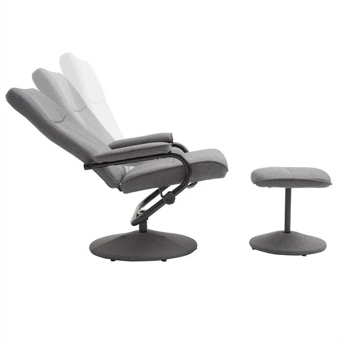 CARO-Möbel Relaxsessel DAKOTA Mit Hocker Und Stoffbezug In Grau 2 CARO-Möbel Relaxsessel DAKOTA Mit Hocker Und Stoffbezug In Grau – Bild 2