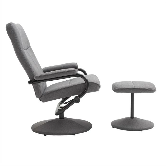 CARO-Möbel Relaxsessel DAKOTA Mit Hocker Und Stoffbezug In Grau 3 CARO-Möbel Relaxsessel DAKOTA Mit Hocker Und Stoffbezug In Grau – Bild 3