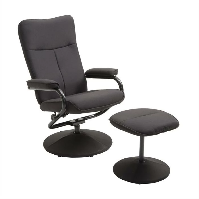 CARO-Möbel Relaxsessel DAKOTA Mit Hocker Und Stoffbezug In Schwarz 1 CARO-Möbel Relaxsessel DAKOTA Mit Hocker Und Stoffbezug In Schwarz