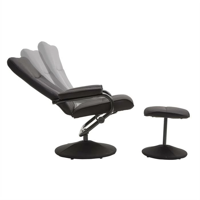 CARO-Möbel Relaxsessel DAKOTA Mit Hocker Und Stoffbezug In Schwarz 2 CARO-Möbel Relaxsessel DAKOTA Mit Hocker Und Stoffbezug In Schwarz – Bild 2