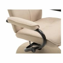 CARO-Möbel Relaxsessel DAKOTA Mit Hocker Und Stoffbezug In Beige -Günstiges Tische Geschäft 94837 4