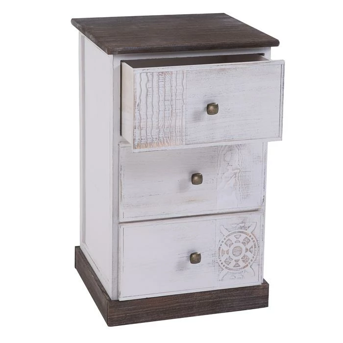 CARO-Möbel Nachttisch JUNA Mit 3 Schubladen 3 CARO-Möbel Nachttisch JUNA Mit 3 Schubladen – Bild 3