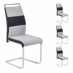 CARO-Möbel Esszimmerstuhl ERZA Im 4er Set In Hellgrau