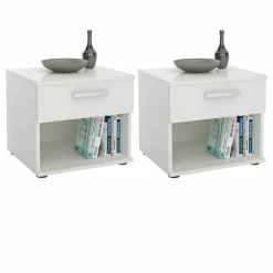 CARO-Möbel Nachttisch MARY Im 2er Set In Weiß