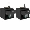 CARO-Möbel Nachttisch MARY Im 2er Set In Schwarz