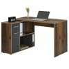 CARO-Möbel Eckschreibtisch LENA Mit Regal In Old Style/Beton Dunkel