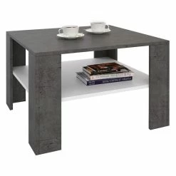 CARO-Möbel Couchtisch FELICE In Betonoptik Dunkel/weiß, 68x68 Cm