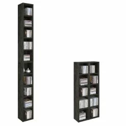 CARO-Möbel CD / DVD Regal CHART Mit 10 Fächern In Beton Dunkel