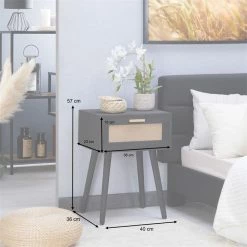 CARO-Möbel Nachttisch KIRAN Mit 1 Schublade, Holz In Schwarz -Günstiges Tische Geschäft 95329 AC8