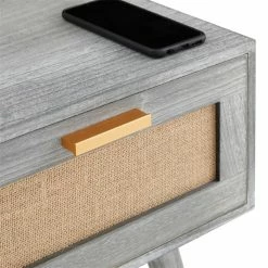 CARO-Möbel Nachttisch KIRAN Mit 1 Schublade, Holz In Grau -Günstiges Tische Geschäft 95330 5