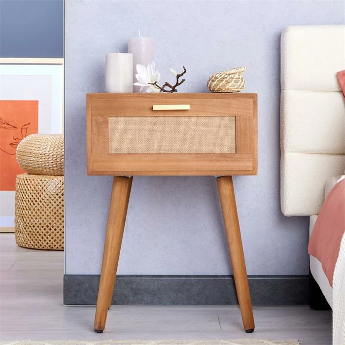 CARO-Möbel Nachttisch KIRAN Mit 1 Schublade, Holz In Braun 2 CARO-Möbel Nachttisch KIRAN Mit 1 Schublade, Holz In Braun – Bild 2