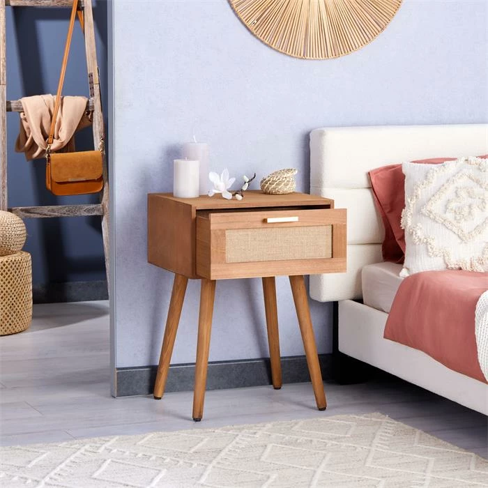 CARO-Möbel Nachttisch KIRAN Mit 1 Schublade, Holz In Braun 3 CARO-Möbel Nachttisch KIRAN Mit 1 Schublade, Holz In Braun – Bild 3