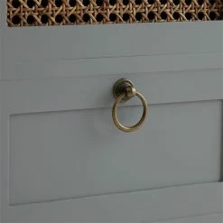 CARO-Möbel Nachttisch RAJA Mit 3 Schubladen Und Wiener Geflecht, Grau -Günstiges Tische Geschäft 95340 6