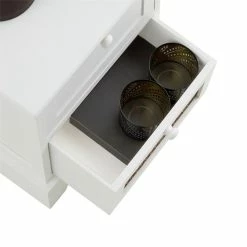 CARO-Möbel Nachttisch RANI Mit 2 Schubladen Und Wiener Geflecht, Weiß -Günstiges Tische Geschäft 95347 4