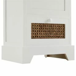 CARO-Möbel Nachttisch RANI Mit 2 Schubladen Und Wiener Geflecht, Weiß -Günstiges Tische Geschäft 95347 5