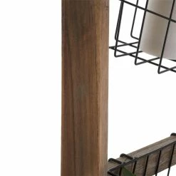 CARO-Möbel Leiterregal FLORISTA In Dunkelbraun Mit 4 Metallkörben -Günstiges Tische Geschäft 95409 4