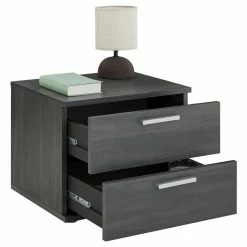 CARO-Möbel Nachttisch MAXIMA In Esche Grau Mit 2 Schubladen -Günstiges Tische Geschäft 95432 2 N