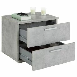 CARO-Möbel Nachttisch MAXIMA In Betonoptik Mit 2 Schubladen 9 CARO-Möbel Nachttisch MAXIMA In Betonoptik Mit 2 Schubladen -Günstiges Tische Geschäft 95434 2 N