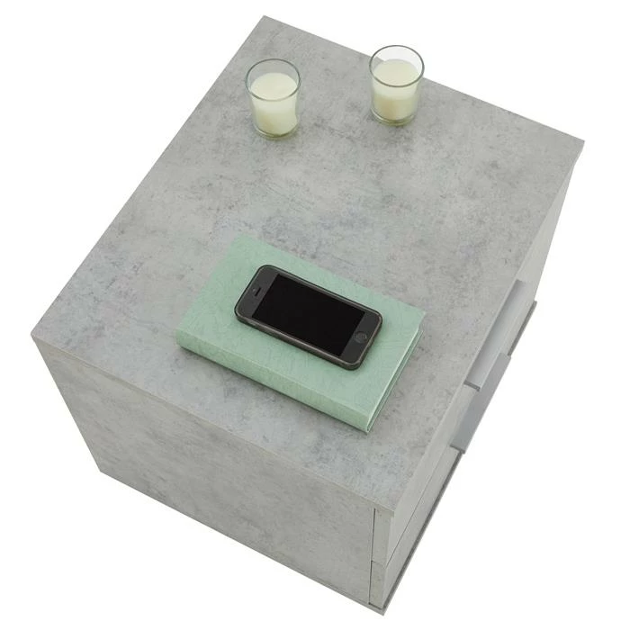 CARO-Möbel Nachttisch MAXIMA In Betonoptik Mit 2 Schubladen 5 CARO-Möbel Nachttisch MAXIMA In Betonoptik Mit 2 Schubladen – Bild 5