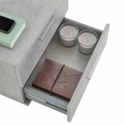 CARO-Möbel Nachttisch MAXIMA In Betonoptik Mit 2 Schubladen 11 CARO-Möbel Nachttisch MAXIMA In Betonoptik Mit 2 Schubladen -Günstiges Tische Geschäft 95434 4 N