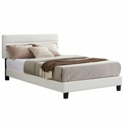 CARO-Möbel Polsterbett GREENPORT 120x200 Cm, Kunstleder Weiß