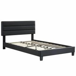 CARO-Möbel Polsterbett GREENPORT 120x200 Cm, Kunstleder Schwarz -Günstiges Tische Geschäft 95553 1