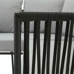 CARO-Möbel Gartenmöbel Set JAKARTA Mit Seilbespannung Und Polster In Grau -Günstiges Tische Geschäft 95607 7