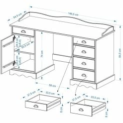 IDIMEX Schreibtisch Mit Aufsatz SANDRINE In Weiss 7 IDIMEX Schreibtisch Mit Aufsatz SANDRINE In Weiss -Günstiges Tische Geschäft SANDRINE Skizze