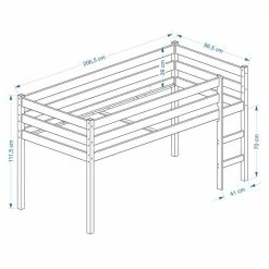 IDIMEX Hochbett ERIK In Weiss Mit Vorhang Prinzessin 3 IDIMEX Hochbett ERIK In Weiss Mit Vorhang Prinzessin -Günstiges Tische Geschäft Skizze Erik OhneV 8