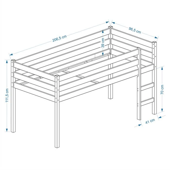 IDIMEX Hochbett ERIK In Weiss Mit Vorhang Prinzessin 2 IDIMEX Hochbett ERIK In Weiss Mit Vorhang Prinzessin – Bild 2